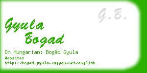 gyula bogad business card